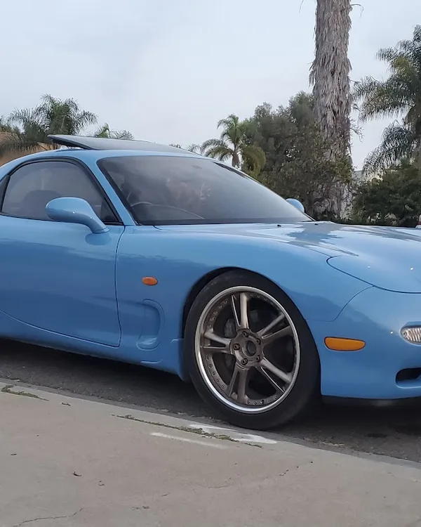 Mazda RX-7 with fresh blue paint, SV Collisions El Cajon